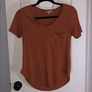 V neck orange t shirt
